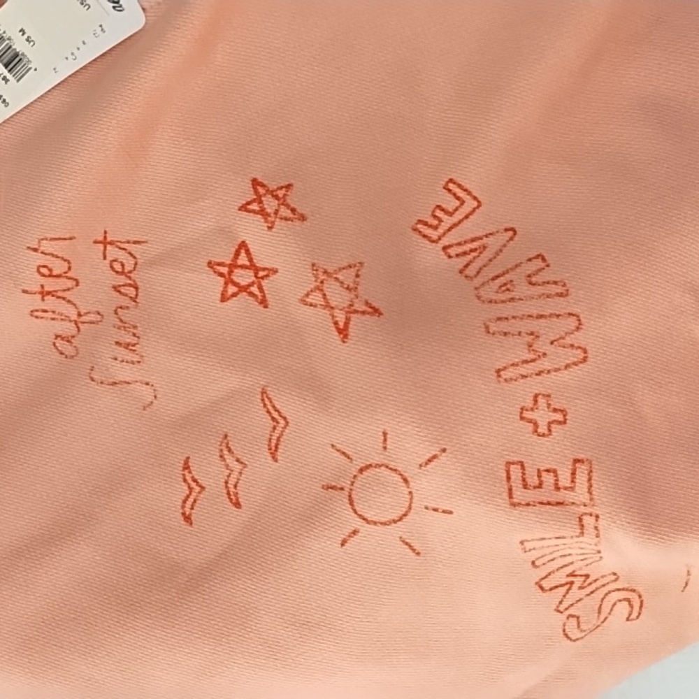 Aerie Oversized After Sunset Smile+Wave Crewneck Sweatshirt in Peach NWT! - Picture 4 of 4